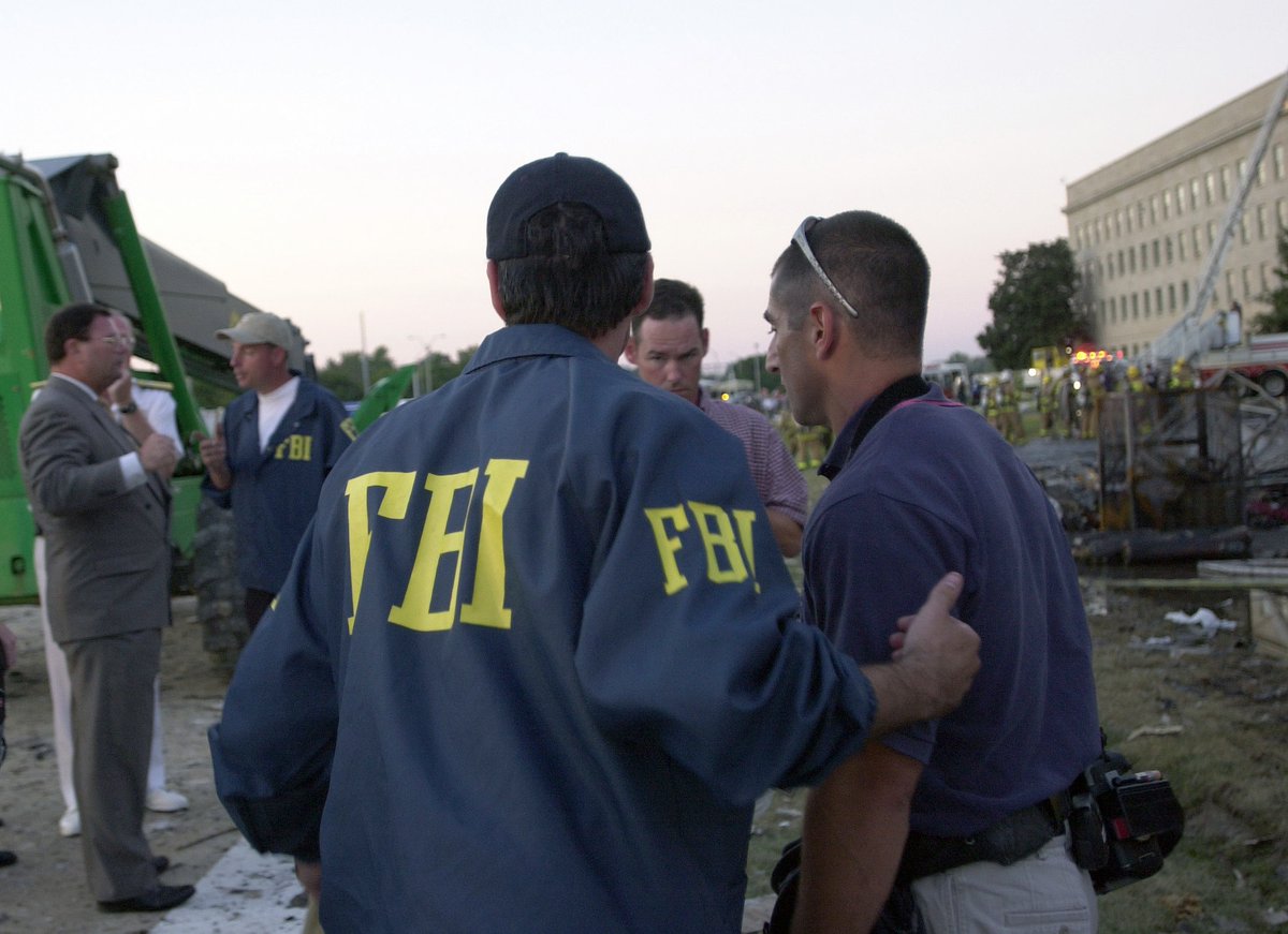 FBI's tweet photo. The #FBI investigation of the 9/11 attacks—codenamed “PENTTBOM”—was our largest investigation ever. At the peak of the case, more than half of our agents were working to identify the hijackers and their sponsors and prevent future attacks. https://t.co/WBllQUaLjY https://t.co/WUwUOGvMJD