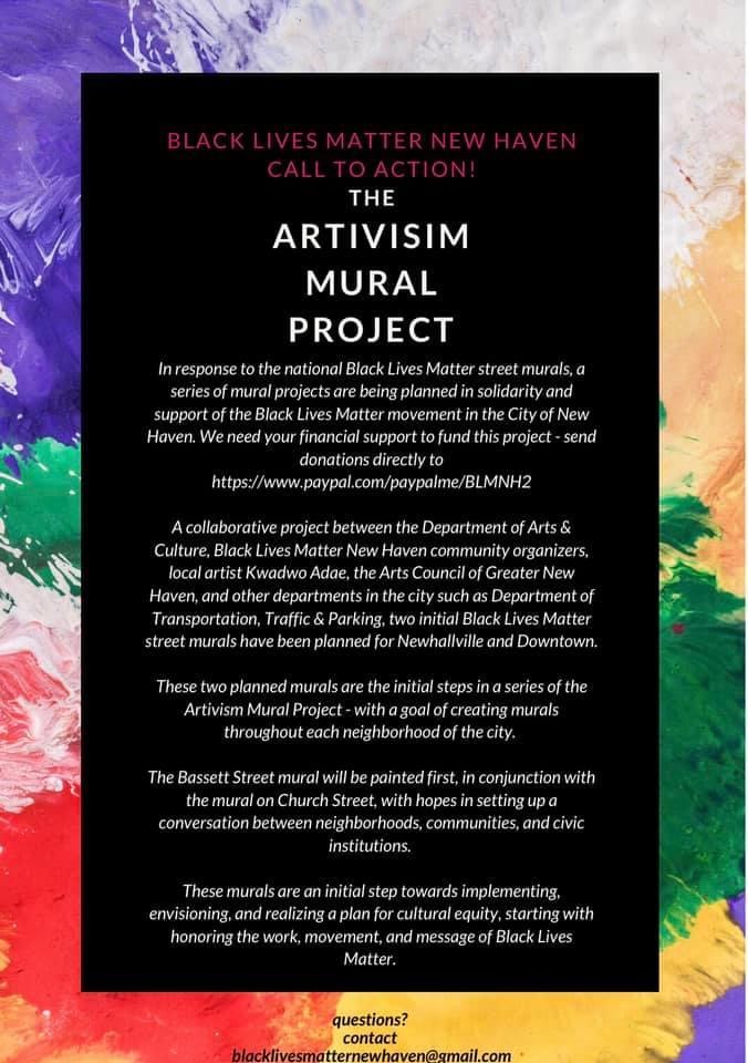 Black Lives Matter New Haven is collaborating with many others to paint two BLM murals in Newhallville and Dixwell.

Support this collective effort by contributing here + spreading the word: paypal.com/paypalme/BLMNH2