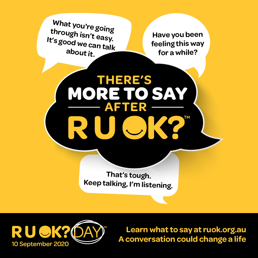 liquidideas's tweet image. We all know 2020 has been a challenging year and circumstances have made it even more important than ever to stay connected with friends and loved ones. This year for R U OK? Day the message is 'There's more to say after R U OK?'💛@ruokday

#RUOK? #theresmoretosay #ruokday