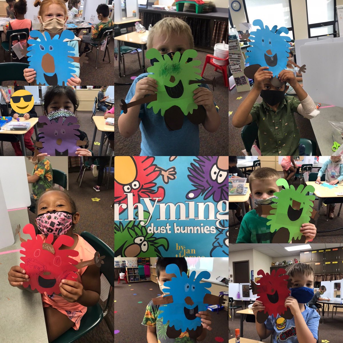 Miss_Shew's tweet photo. Continuing our author study with, Rhyming Dust Bunnies! We loved making Ed, Ned, Ted and of course BOB! #JanThomas #SFE https://t.co/r2v4g9Kot1