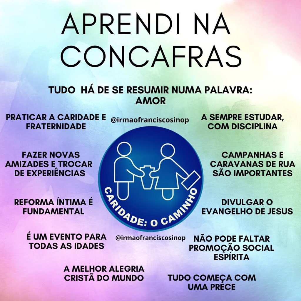 IrmaoFrancisco1's tweet photo. Acontecendo há 64 anos, ininterruptamente, a CONCAFRAS-PSE não tem sede definitiva. Trata-se de uma caravana de amor e fraternidade, constituindo-se de um movimento de caravaneiros, integrando o Movimento Espírita na Pátria do Evangelho, e não de um órgão.
#Concafras #Espiritismo https://t.co/91RwVM8UAa