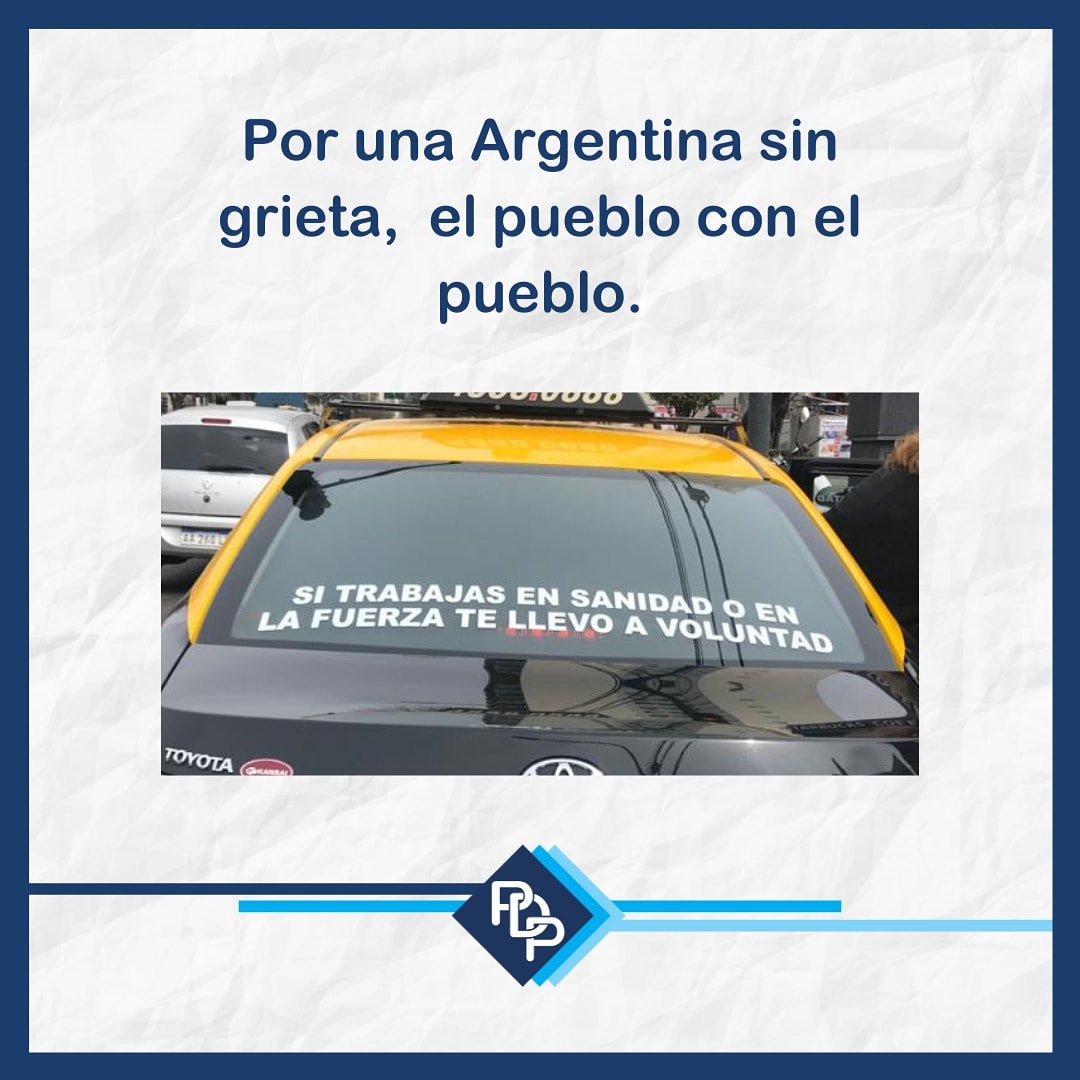 pdpcaba_'s tweet photo. "Si trabajas en sanidad o en la fuerza te llevo a voluntad"🇦🇷🙏🏼 https://t.co/LR6Fa8tyTT