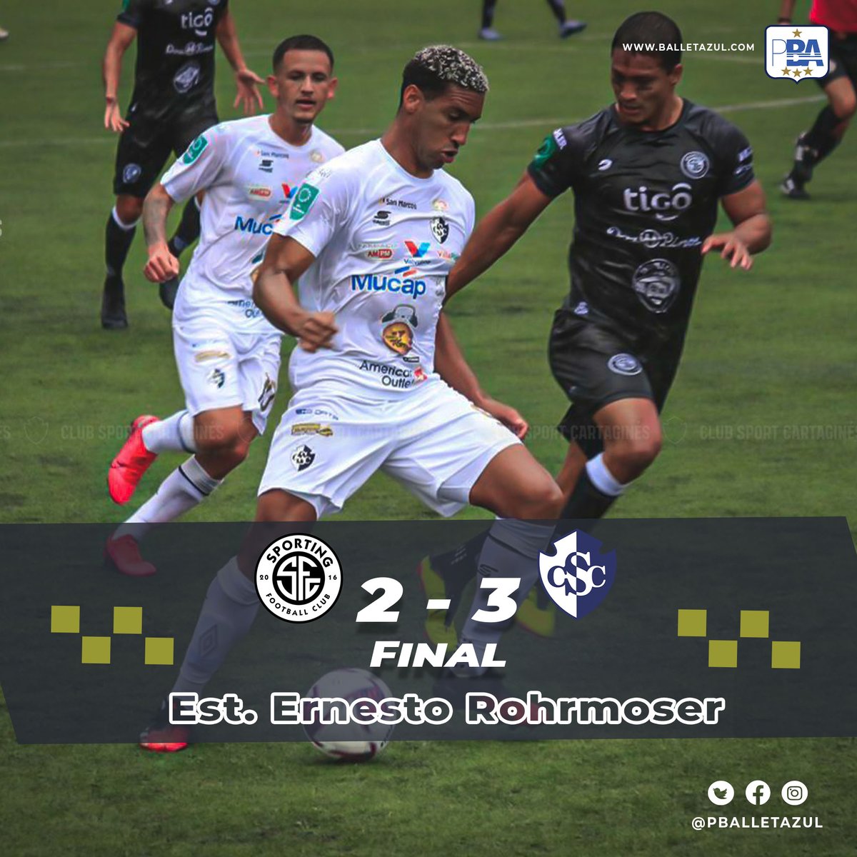 pballetazul's tweet photo. FINAL

¡Cartaginés hila su segunda victoria consecutiva y toma, de momento, el primer lugar del grupo B!

#VamosCartagines #1CSC #LigaPromerica #SFCvCSC https://t.co/VZobEOTZu9