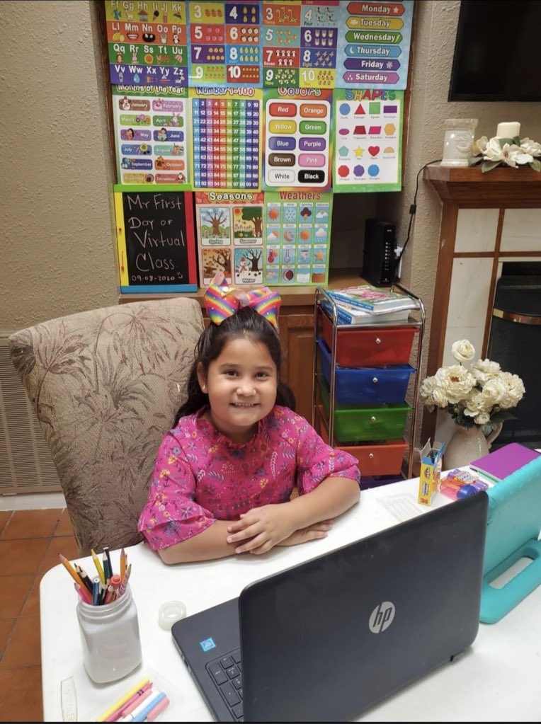 Deanda_HISD's tweet photo. Our super star ⭐️ students sharing their home 🏠 work spaces 📚 ✏️ 💻!!! #wearedeanda https://t.co/ggMvttzm1M