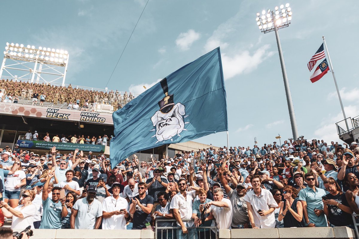 hogmtnoutfitter's tweet photo. #SoConFanPhotos Citadel vs. GT game.  Whole family from East and West Coast were present.  Go Bulldogs! https://t.co/Grm2ORxw3Q