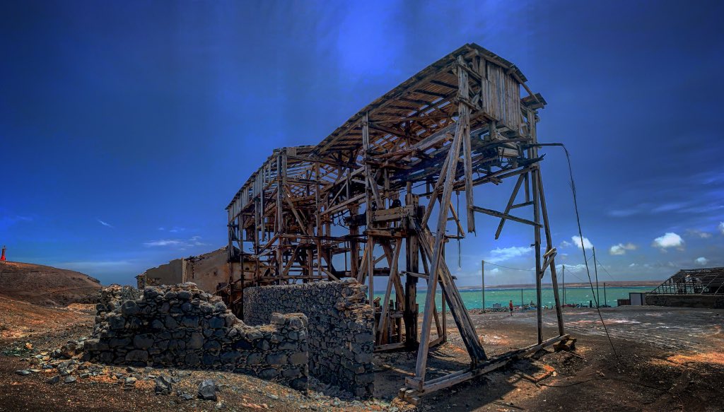 This abandoned salt mine gantry reminded me at decrepit At-At walker from Star Wars. Might just be me #capeverde #starwars #abandonedplaces