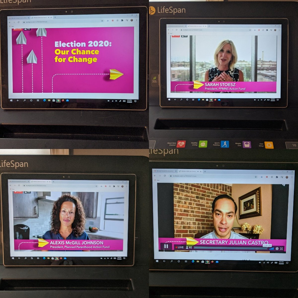 OGovaachiever's tweet image. Working out while working for change! Happy to see so many local elected officials (virtually) attending. @ppmn @alexismcgill @JulianCastro #goodforme #goodforyou #ourchanceforchange #vote &amp;amp; #voteblue