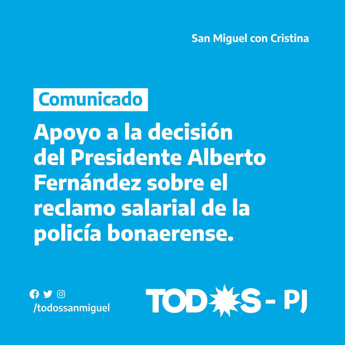 todossanmiguel's tweet image. Comunicado