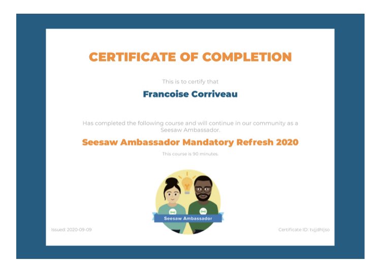 francorriveau's tweet photo. Une autre année qui commence comme ambassadrice #Seesaw pour #cshbo https://t.co/LJxdDULvb0