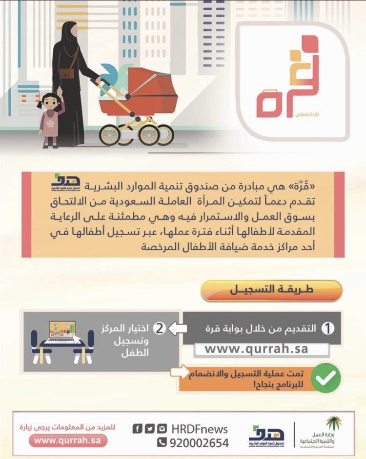 HandsJobs1's tweet photo. تم اعتمادنا من قبل برنامج قُرة ✨👌🏻 لدعم المرأة العامله 💚✨

#قرة  #رعاية  #أمومة  #حضانة  #مدارس  #رعاية_نهارية  #اطفال https://t.co/ptd8NI3izC