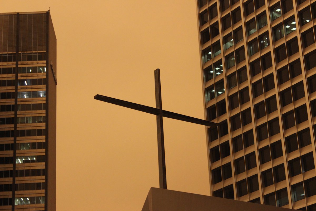 Views from the Cathedral on this interesting and orange day in the Bay Area. We pray you are well and safe.