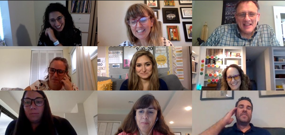 Barrett 2nd Grade Team teachers meet via Microsoft Teams to debrief first two days of virtual school and plan future instruction for our #KWBPride students #BetterTogether #APSInThisTogether #APSBack2School #APSisAwesome #community #laughter #smiles <a href="/APSVirginia/">Arlington Public Schools</a>