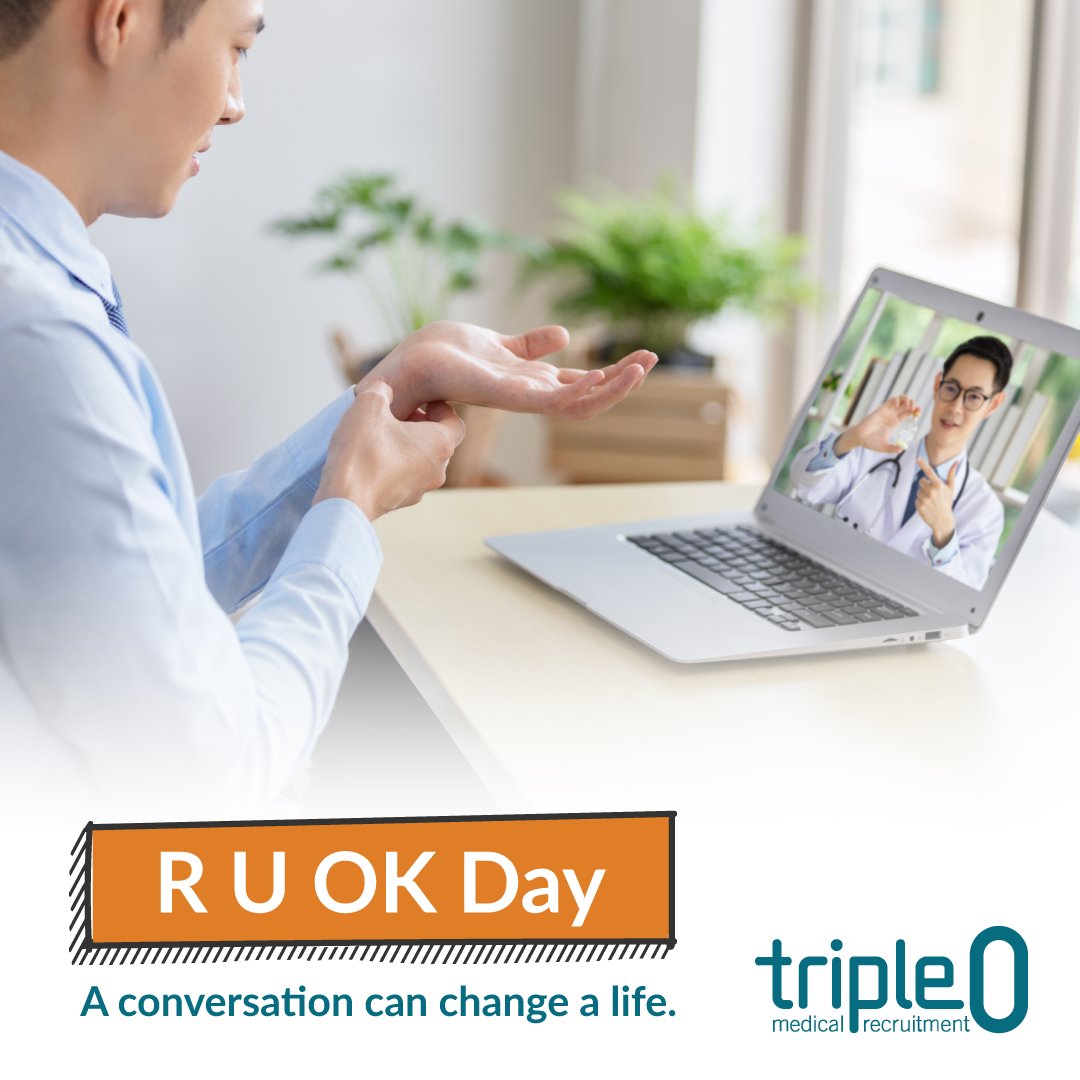 Triple0_Medical's tweet photo. In support of R U OK? Day in Australia, join us as we raise awareness around the importance of checking in with one another and encouraging conversations around mental well-being, especially taking into account current circumstances. Learn more, here: https://t.co/jSet9ZfaIE https://t.co/Tr6bjehlbF