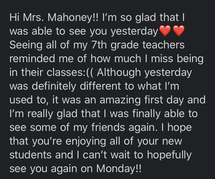 This is what it is all about ❤️ needed this email in all the chaos of beginning the year hybrid style. #awms