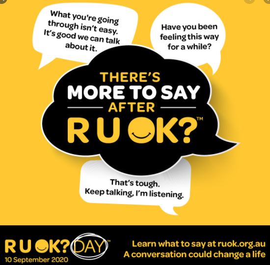 AusWaterblaster's tweet image. It's R U OK day today!
Simple steps that could change a life....
1. Ask
2. Listen  
3. Encourage action
4. Check in
Please ask the question, 'R U OK?' as you could save a life.
For more resources click link below:
ruok.org.au/how-to-ask
#ruok #ruokday2020 #mentalhealth