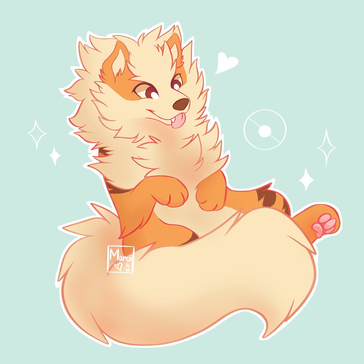 A cute woof going BLEH #arcanine #pokemon