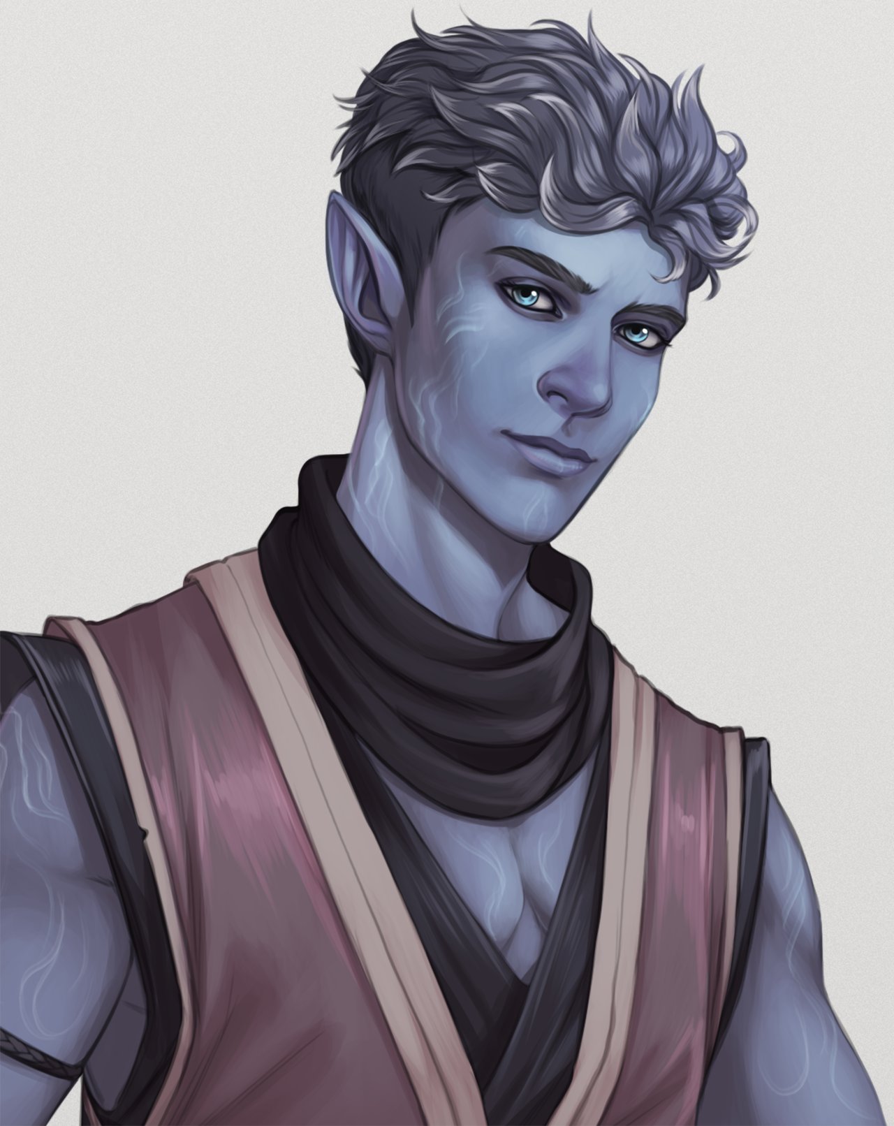 “An Air Genasi shadow monk for a Patreon commissioner! 
