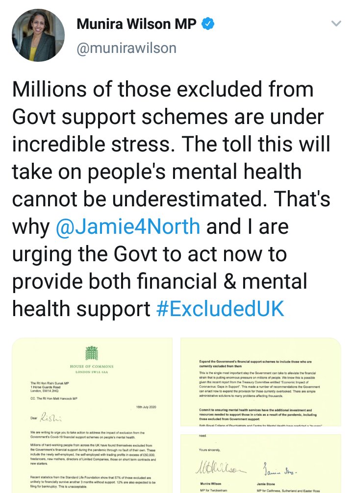 <a href="/CarolineLucas/">Caroline Lucas</a> <a href="/ExcludedUK/">ExcludedUK</a> <a href="/ForgottenPAYE/">ForgottenPAYE</a> <a href="/ForgottenLtd/">ForgottenLtd</a> Press info: <a href="/almaraabgarian/">Almara Abgarian</a> <a href="/akillelea/">Amanda Killelea</a> @AndGarth. <a href="/SteveBarclay/">Steve Barclay</a> said today <a href="/ConHome/">ConservativeHome</a> <a href="/GOVUK/">GOV.UK</a>, have turned there backs on the #ExcludedUK Million's.We need help now from you .<a href="/chrisloder/">Chris Loder</a> .<a href="/CPhilpOfficial/">Chris Philp MP</a> .<a href="/CSkidmoreUK/">Rt Hon Chris Skidmore</a> .<a href="/Christian4BuryS/">Christian Wakeford MP</a> .<a href="/ChrisPincher/">Christopher Pincher</a> .<a href="/ConorBurnsUK/">Sir Conor Burns</a> .<a href="/cmackinlay/">Craig Mackinlay</a>