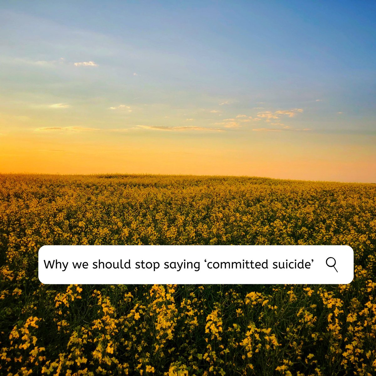 Why we should stop saying “committed suicide.”There is one simple thing all of us can do to help reduce the stigma around suicide. That is, stop using the ‘c’ word  /1