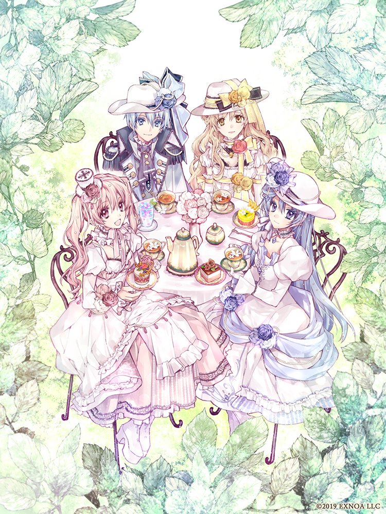 Alice Closet 1周年 お祝いイラスト 種村有菜先生から Alice Closet 1周年お祝いイラストが届きました おいしい花茶や蜜菓子を囲んでお茶会を開くアリス達です ゲーム内タイトル画面も本イラストが登場します アリクロ をプレイ T