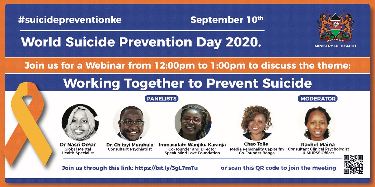 World Suicide Prevention Day 2020

#SuicidePreventionDay 
<a href="/muthonimuturi/">Charity Muturi</a> <a href="/CollinsChitayi/">Duke_of_Mental_Health</a> <a href="/Dr_chitayi/">Chitayi Murabula</a>