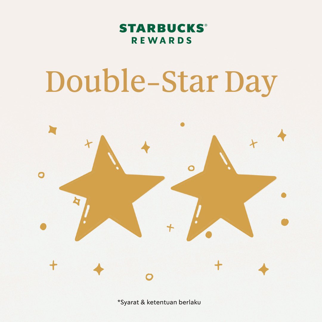 SbuxIndonesia's tweet photo. Yaayy, it's #TumblerDay + #DoubleStarsDay !
Nikmati minuman apa saja hanya setengah harga menggunakan tumbler official Starbucks, dan bagi Gold Member, nikmati #DoubleStarsDay tiap tanggal 10 untuk transaksi dengan Starbucks Card!

S&amp;K klik https://t.co/SIa9CBRjkJ https://t.co/8PTsBDgSph
