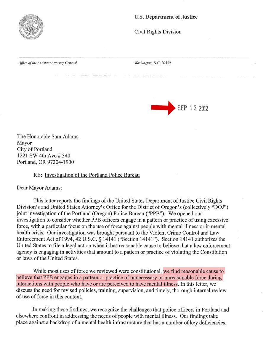 Sorry had a tiny family matter - someone is gonna get grounded for lifethis is public info, Sept 2012 DOJ letter/Report to Portland 12/2010multiple officers resorted to repeated closed-fist punches and repeated shocking of a subject who was to be placed on a mental health hold.