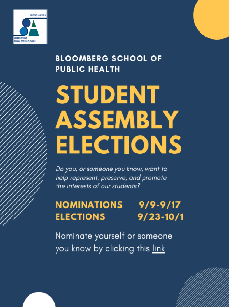 Student Assembly is excited to announce that the Fall 2020 Elections Period begins today and there are several open positions! Nominations will be open from now until September 17th at 11:59pm EDT. Nominate yourself or someone else at this link: docs.google.com/forms/d/e/1FAI…