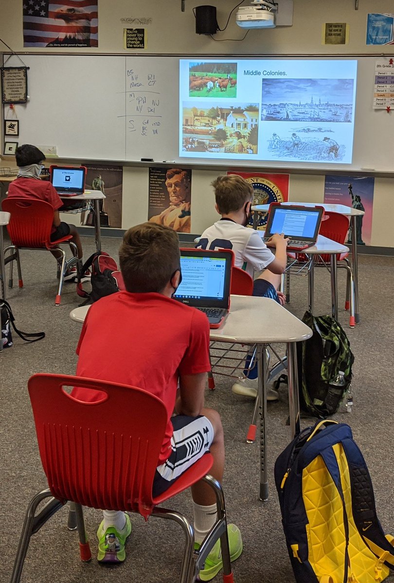 CoTeachHistory's tweet photo. Busy day in 8th grade history...we analyzed pictures of the regions of the 13 Colonies and then summarized our findings by using mentimeter and creating word clouds. New technology success! #wilsonsouthern #wilsonsd https://t.co/yPwXs4INva