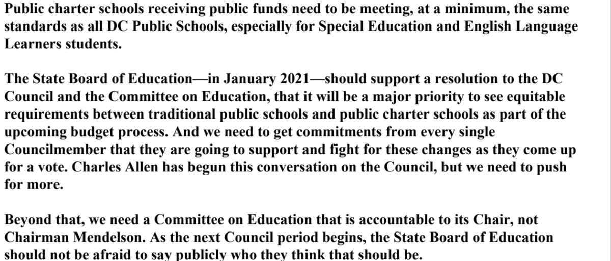 Ward 2 candidate  @jarharnett pushes for very strong SBOE oversight authority and to keep the transparency train moving forward by ensuring charter schools are subject to at least the same transparency requirements, especially w/ respect to Special Ed as DCPS.