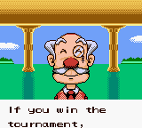 i think i found the secret best thing in the gameboy leaks. first, here's Golf King, a straight localisation of a Japanese golf game. your golf coach is a pleasant old man called Bobby who believes in you