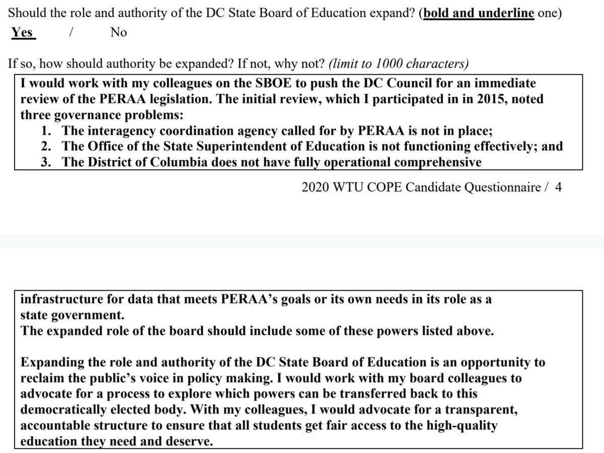 Ward 7 candidate  @Eboni_RoseT knows these issues like the back of her hand and describes very concisely and clearly how Mayoral Control isn't achieving equity and then in great detail how the SBOE's authority isn't enough and how it might be expanded.