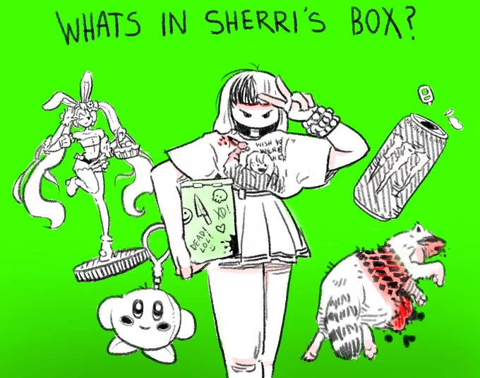 The 4th installment of what's in the box 😅 I really love making these the lil objects are my favorite part 
#artistsontwitter #artistsupportpledge 
