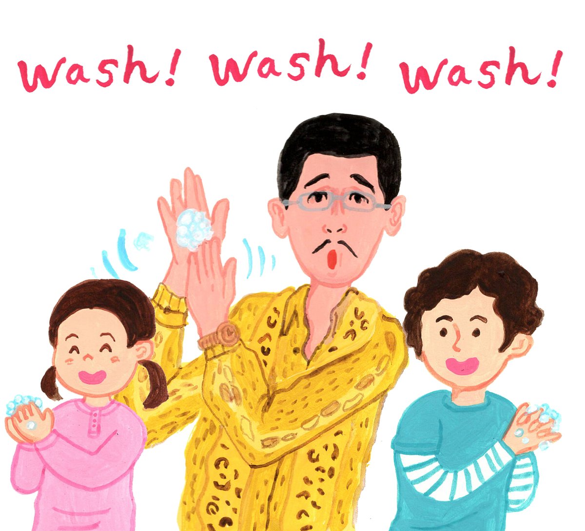 福井彩乃 イラストレーター F Ayano16 クリエポの企画に参加してみました ピコ太郎です 手洗いとクリエイティブは世界を救う ピコ太郎 クリエイターexpo クリエポ コンテンツ東京