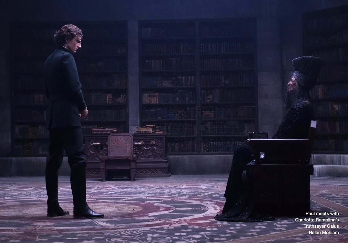 Now the potential of the Kwisatz Haderach being born a generation too soon has become an issue, and the Reverend Mother must test him. This is the famous Gom Jabbar scene we get a glimpse of in the trialer.