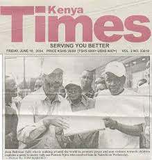 8/It all began in 1983 when the Kanu govt bought Hilary Ngweno's Nairobi Times, renamed it the Kenya Times and brought in Maxwell as a 45% investor in the venture.Kenya Times was the first full colour paper, selling 70,000 copies a day. https://www.standardmedia.co.ke/entertainment/lifestyle/2001305220/robert-maxwell-man-who-almost-built-a-60-storey-skyscraper-at-uhuru-park#:~:text=Robert%20Maxwell%2C%20the%20mercurial%20publishing,was%20crying%20in%20the%20toilet.
