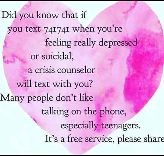 weavertheatre's tweet photo. You can text if you don't want to call. Reach out...you matter...you are important !
#BeTheLight
Lukas=Love
In honor of my student Lukas Huddleston https://t.co/lAJz2B4GoZ