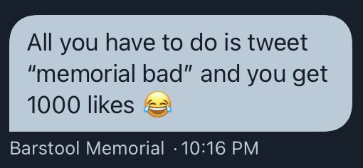 BarstoolVirtual's tweet photo. memorial bad https://t.co/jfEuznqOo6