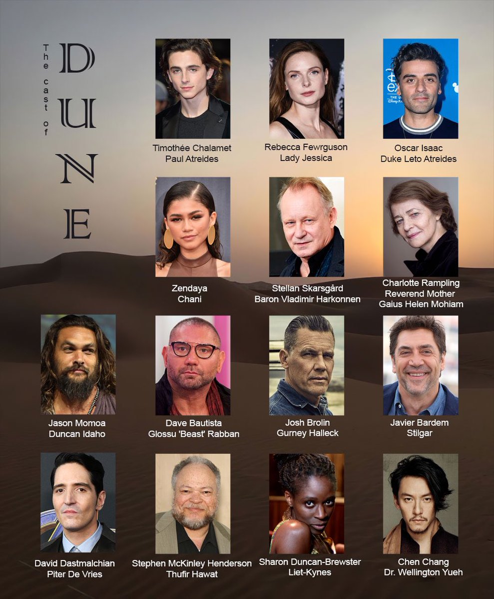 Now let’s take a look at the incredible cast. Denis got almost every first pick for these roles, all of the cast jumping at the chance to be apart of this incredible project.