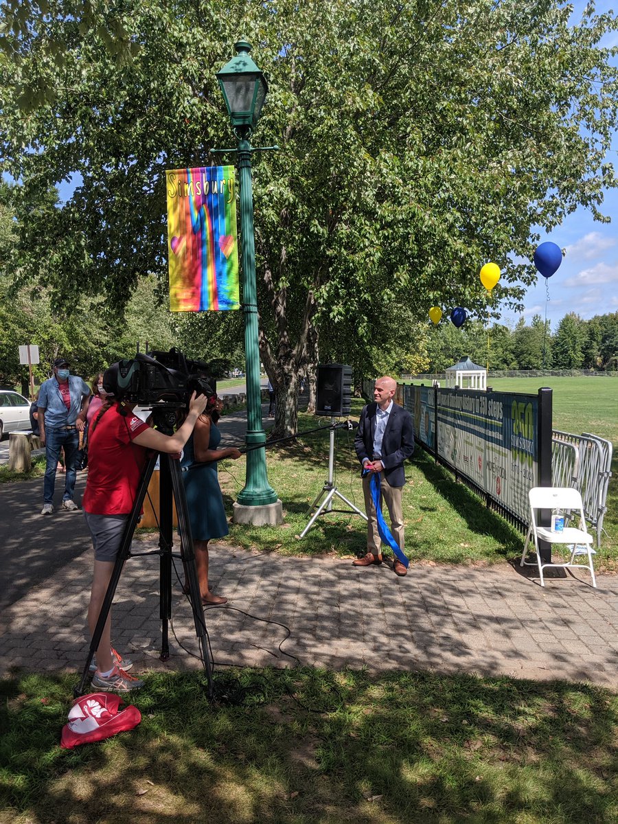 What a blast at the '350 Years of Simsbury History in 350 Steps' ribbon cutting ceremony yesterday! We are so happy to get the chance to safely celebrate our incredible town! Visit: nbcconnecticut.com/news/local/sim… for the full story! 😄🎉 #SimsburyCT #Simsbury350 #SMPAC #historywalk