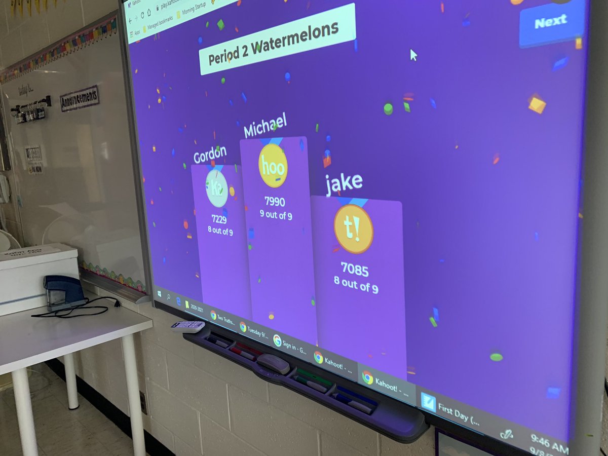 mathismythANG's tweet image. Get to know your classmates with Kahoot!  And the winners are... 👏👏👏