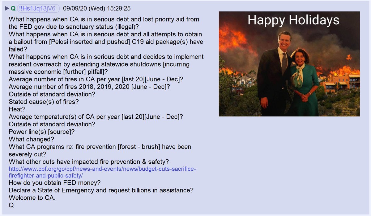 36) Q asked us to examine the data on California fires and come to an objective conclusion.