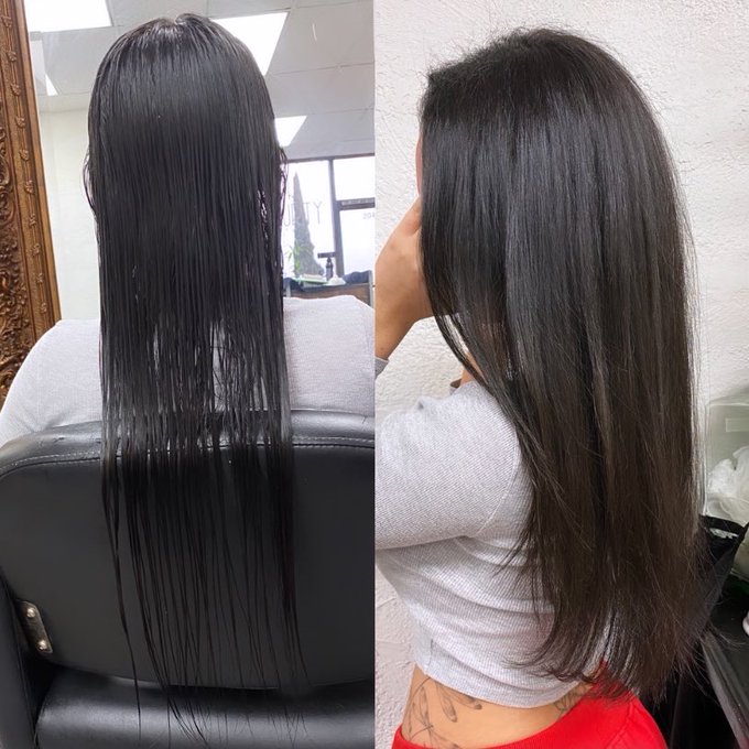 On a side note cut 5 inches off my hair and added layers today, I love it🥰 https://t.co/f00PTHq8SR