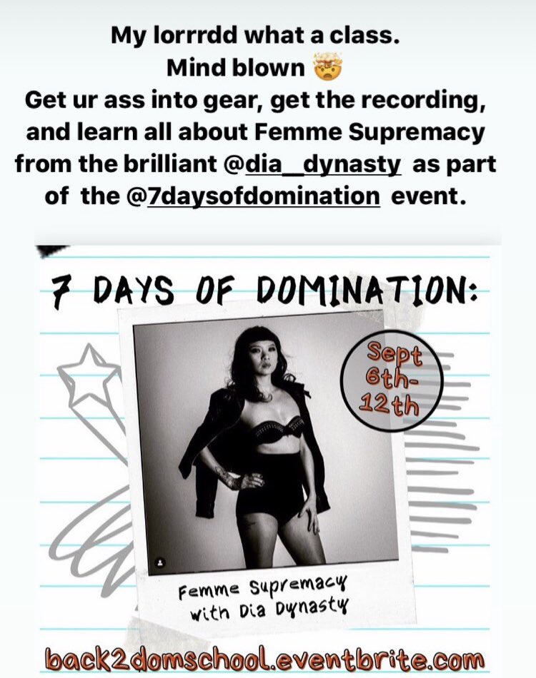 MzNikitaReign's tweet photo. #Gratitude for the wisdom shared by the amazing @DominaDynasty in #7dod 20% of this events profits go to @bipoc_aic #geteducated https://t.co/xjo5M6PPN3