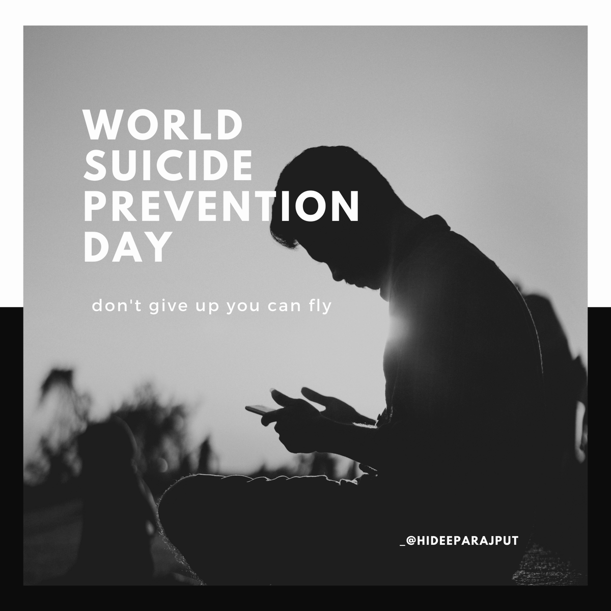 hiDeepaRajput's tweet photo. World suicide prevention day
Don't give up you can fly. 
@hiDeepaRajput https://t.co/YlKQMvFH4T