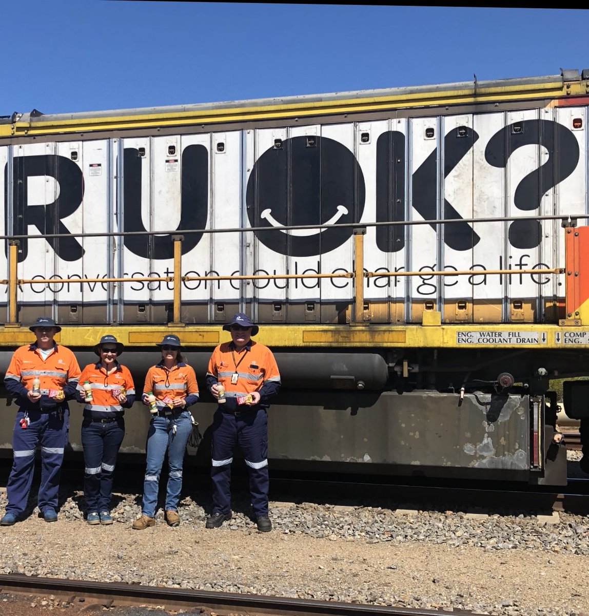 Aurizon (@aurizon_) on Twitter photo Our team at Narngulu in Western Australian are a great example of how our people and checking in with each other as part of #RUOK Day. Reach out to your family, friends and colleagues and help make a positive difference to someone’s life. Ask the simple question R U OK? <a href="/ruokday/">Old R U OK? account (please use @ruokanyday)</a> Our team at Narngulu in Western Australian are a great example of how our people and checking in with each other as part of #RUOK Day. Reach out to your family, friends and colleagues and help make a positive difference to someone’s life. Ask the simple question R U OK? <a href="/ruokday/">Old R U OK? account (please use @ruokanyday)</a>