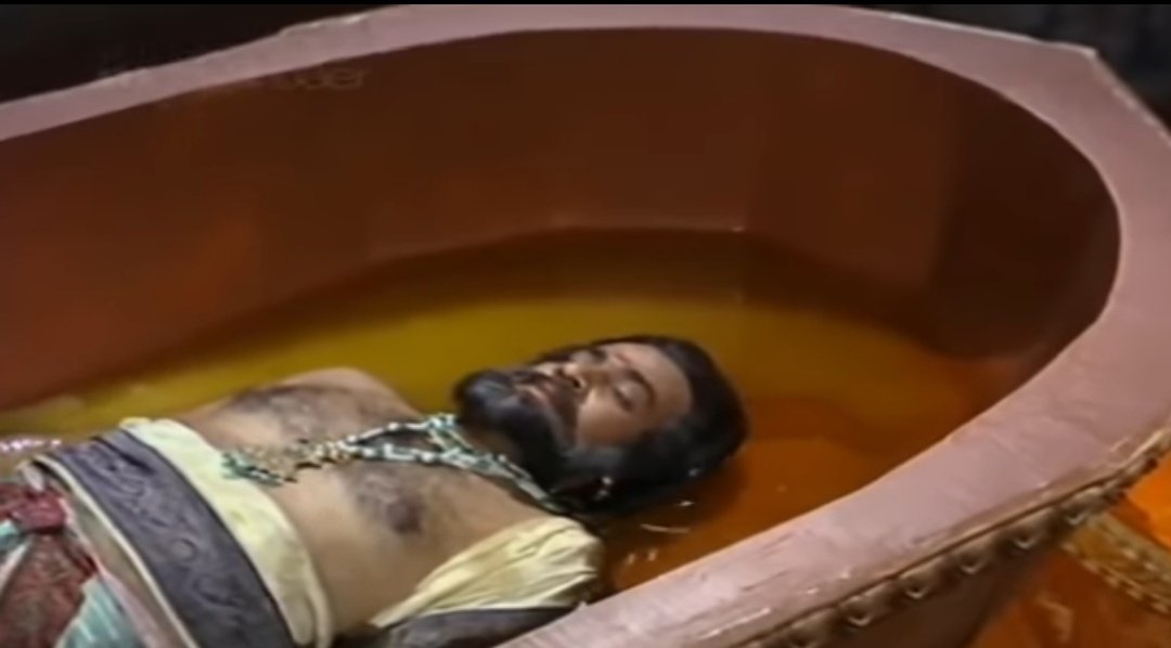 Taila DroṇiThe ancient custom of preserving foods and other products in Taila (oil) & Madhu (honey) hints towards the use of these in preservation.The dead corpse of Rajā Dashrath was preserved in Taila Droṇi till the arrival of Bharat.