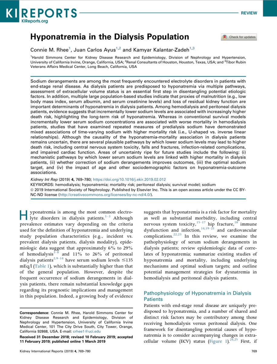 edgarvlermamd's tweet photo. Hyponatremia in ESKD ca. 2019 from @KIReports @kamkalantar #Nephpearls
👉🏼 https://t.co/p9HNEdYLue https://t.co/qeOdr3vuDj