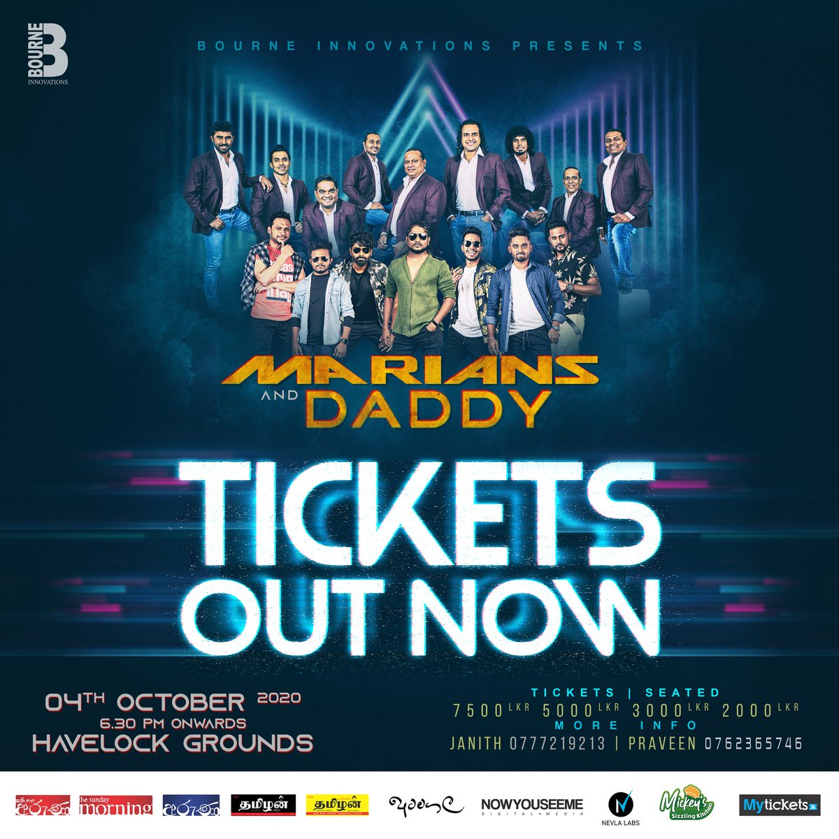 mariansnalin's tweet photo. MARIANS &amp; DADDY 2020 TICKETS OUT NOW !!! 🔥
.
Grab them before it's too late .... ♥️♥️😉

Book Them Here;
https://t.co/ETJR3h4zsG
.
Join for a night of generational music infusions 🎶❤️
.
#MariansDaddy #Colombo #TicketsOutNow #MyTicketsLK #BourneInnovations https://t.co/BO4IbLQq8y