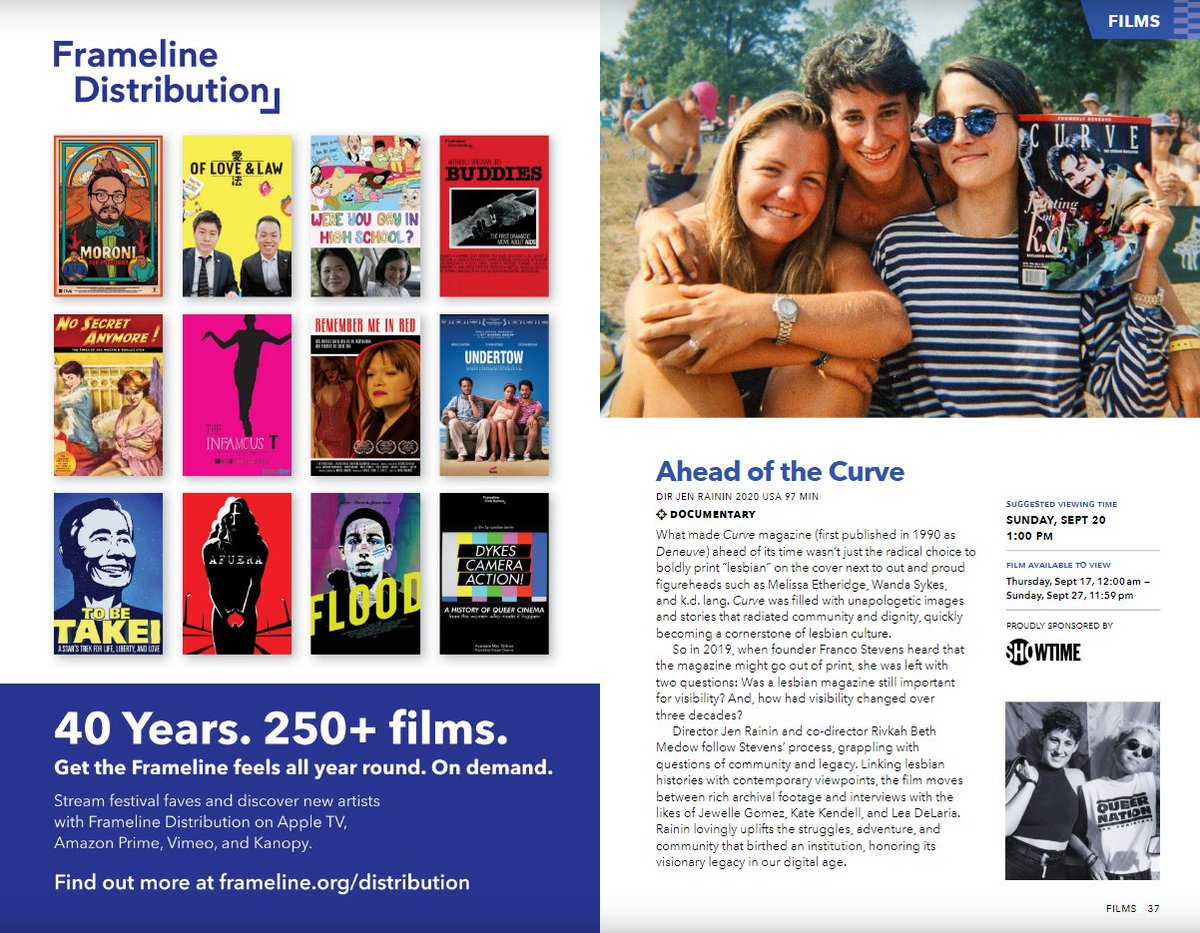 CurveMagMovie's tweet photo. AHEAD OF THE CURVE screens as part of @framelinefest, Sept 17th-27th, open to California audiences! 🏳️🌈📽
Tickets & details: 👉 https://t.co/fJfWXGFTiC
Sponsored by @Showtime. Co-presented by @filmcollab. #EngageActGrow #FL44 #CurveMagMovie #LGBTQ #LesbianVisibility #HERstory https://t.co/NkeSoAzEOT